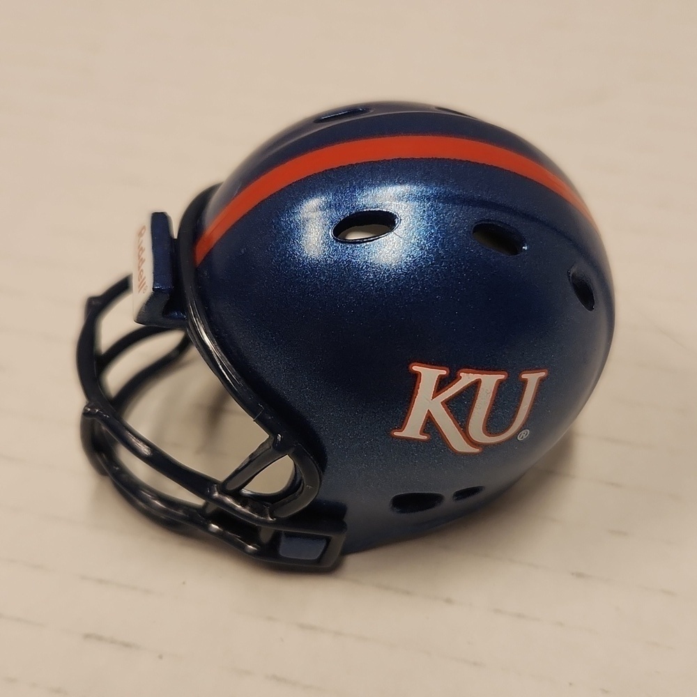 KU Mini Football Helmet Riddell - Picture 4 of 6